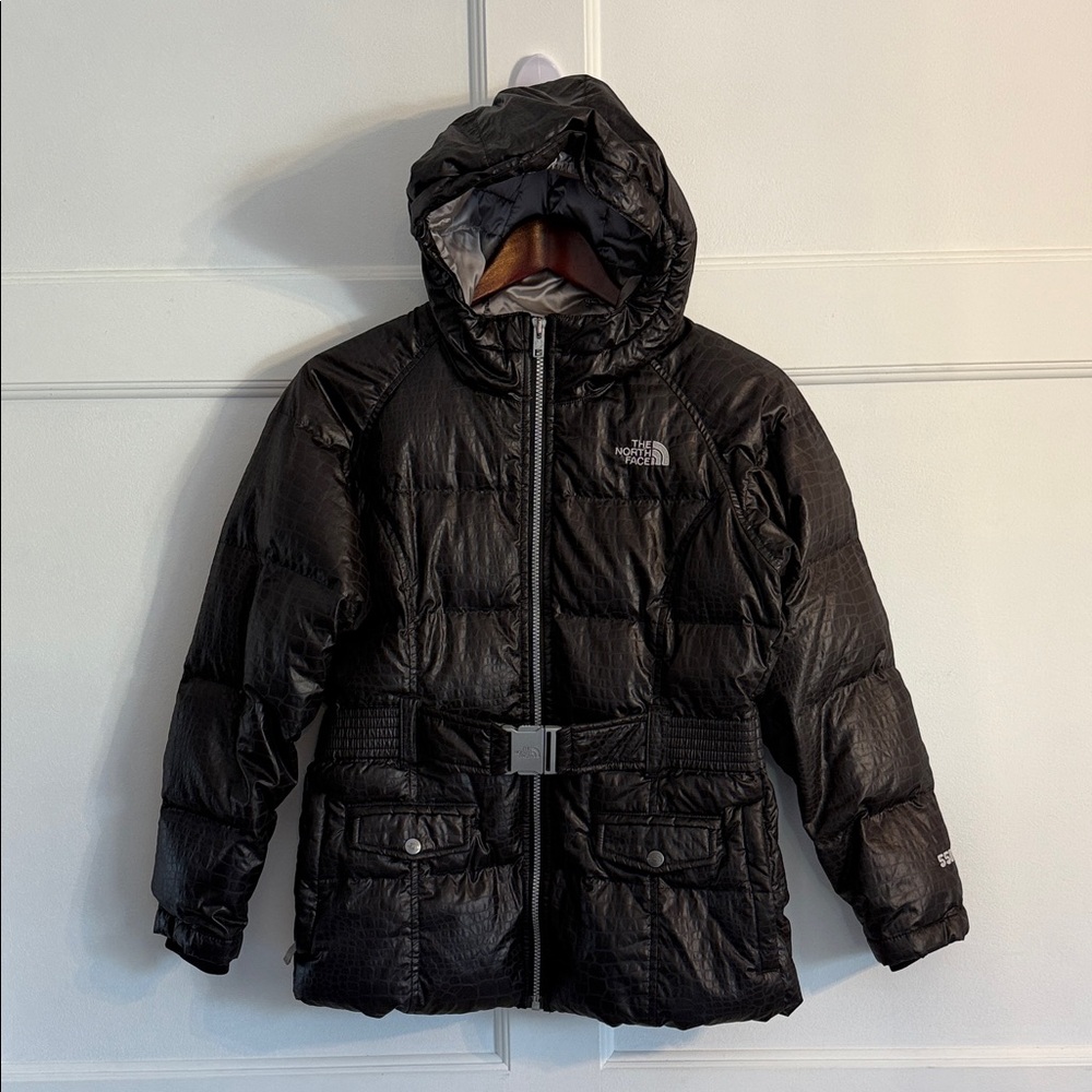 The North Face Black Belted Puffer Jacket Girls Youth Size 14/16